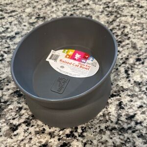Slow Feed Raised Cat Bowl - Gray